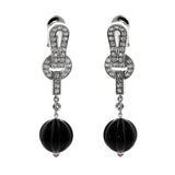 Cartier Agrafe Diamond Onyx Earrings 0000073