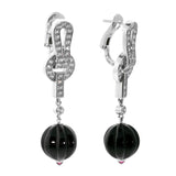 Cartier Agrafe Diamond Onyx Earrings 0000073