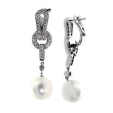 Cartier Agrafe Pearl Diamond White Gold Earrings agrafe-p-d