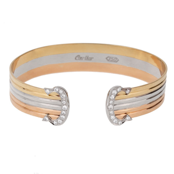 Cartier C de Cartier Diamond Cuff Gold Bracelet 0001061