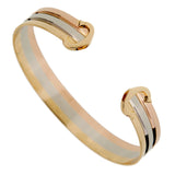 Cartier C De Cartier White Yellow Rose Gold Cuff Bracelet 0001824