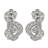 Cartier Diamond White Gold Scroll Openwork Earrings 0003211