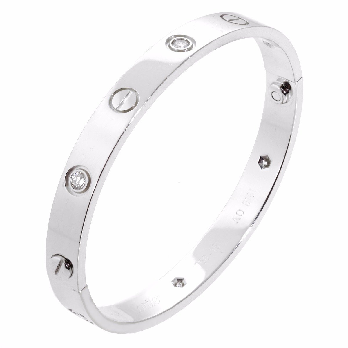 Cartier bracelet white clearance gold diamonds