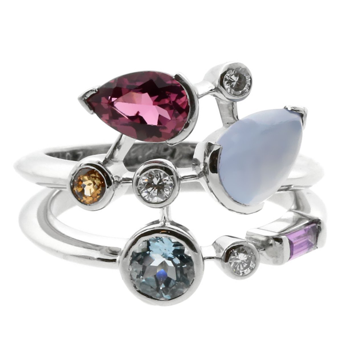 Cartier Meli Melo Diamond Platinum Ring Opulent Jewelers