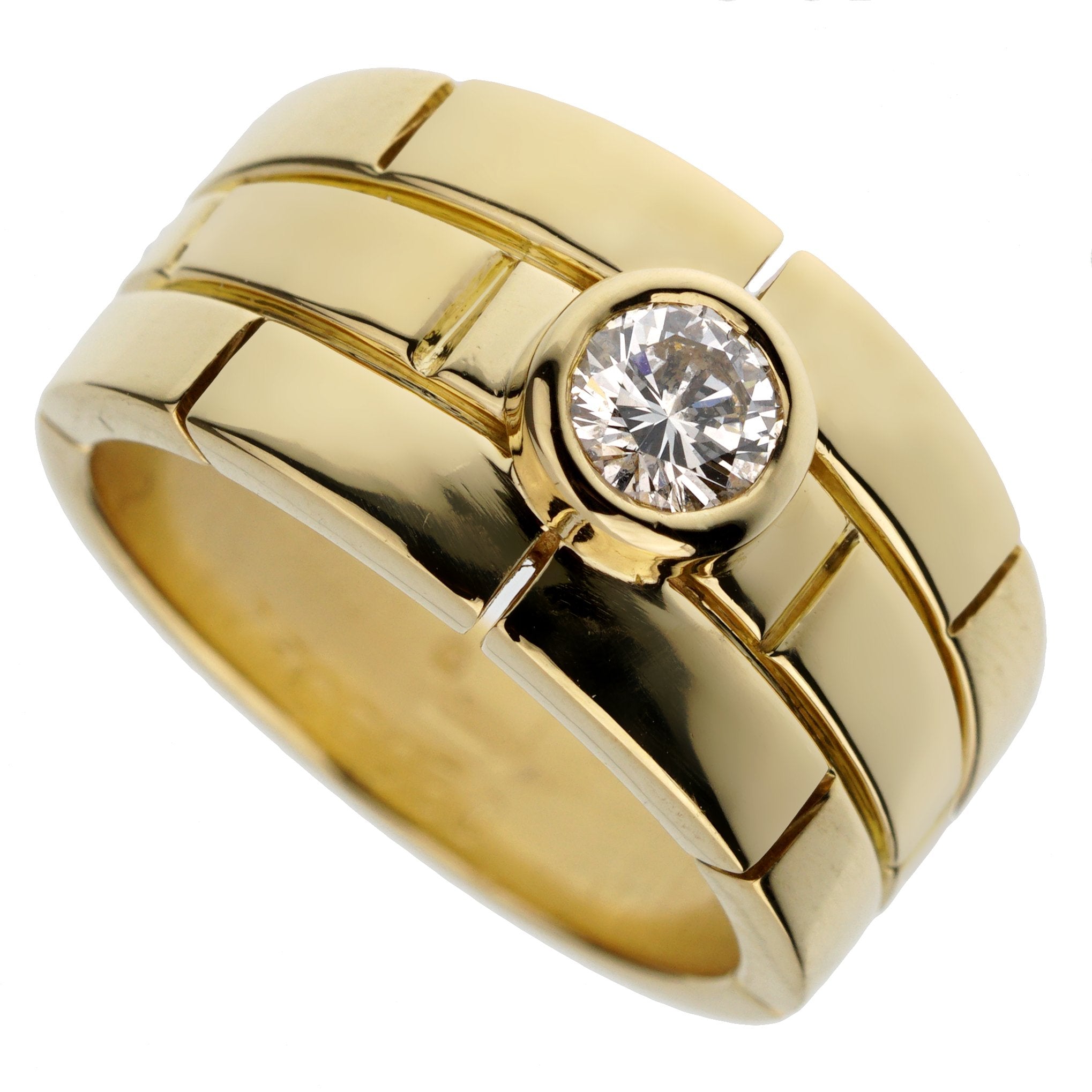 Cartier Panthere Solitaire Yellow Gold Band Ring Size 5 3/4