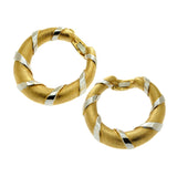 Cartier Paris Gold Hoop 18k Gold Two Tone Earrings 0000886