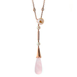 Cartier Pearl Diamond Rose Quartz Necklace 0000100