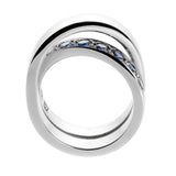 Cartier Sapphire Bypass White Gold Ring CRT10009