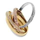 Cartier Trinity 6 Band Diamond Gold Ring 0000144