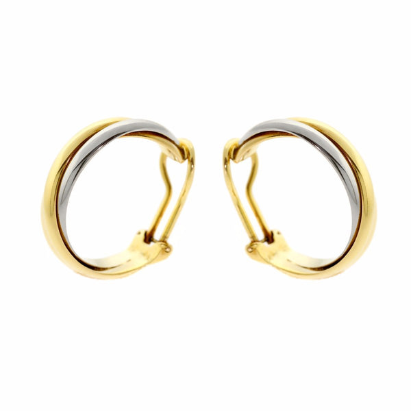 Cartier Trinity Three Color Gold Hoop Earrings 0000519