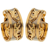 Cartier Vintage Panthere Yellow & White Gold Hoop Earrings 0002642