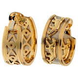 Cartier Vintage Panthere Yellow & White Gold Hoop Earrings 0002642