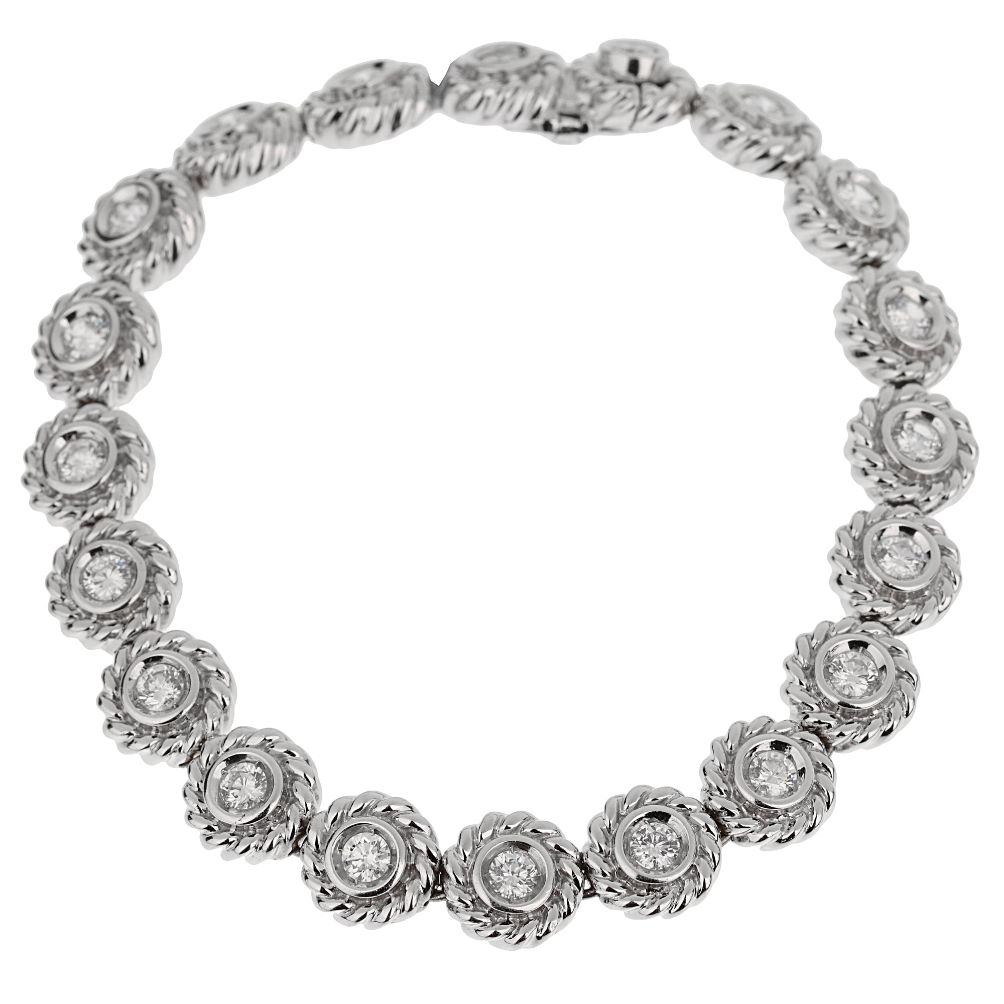 Idylle Blossom Two-Row Bracelet, White Gold And Diamonds