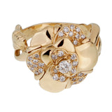 Chanel Camellia Yellow Gold Diamond Ring 0001721