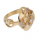 Chanel Camellia Yellow Gold Diamond Ring 0001721