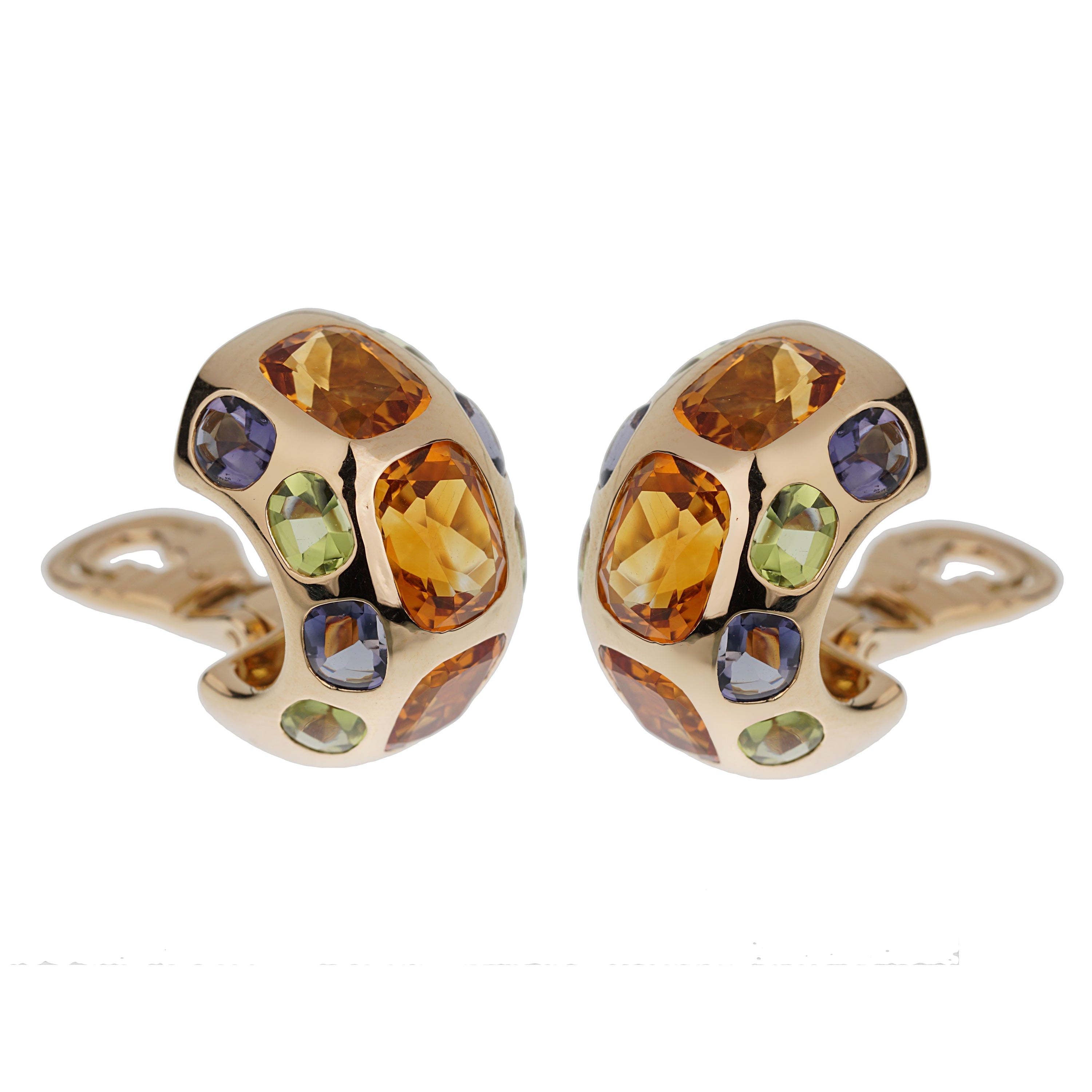Chanel Coco Citrine Peridot Iolite Yellow Gold Hoop Earrings – Opulent  Jewelers