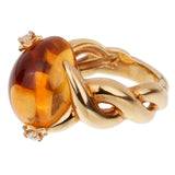 Chanel Comete Diamond Citrine Yellow Gold Ring 0001856