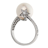 Chanel Comete Pearl White Gold Diamond Cocktail Ring 0003270