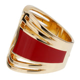 Chanel Gallery Collection Ceramic Yellow Gold Cocktail Ring 0003401