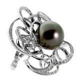 Chanel Perles White Gold Diamond Cocktail Ring 0001287