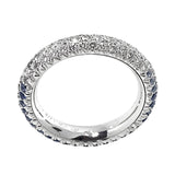 Chanel Sapphire Eternity 18k White Gold Diamond Cocktail Ring Sz 6