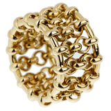 Chanel Yellow Gold Chain Link Cocktail Band Ring Sz 4 3/4 0003324