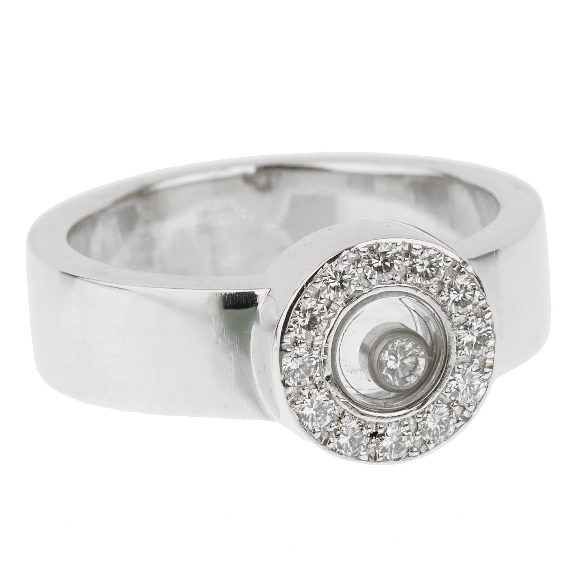 Chopard Happy Diamond White Gold Cocktail Ring Opulent Jewelers