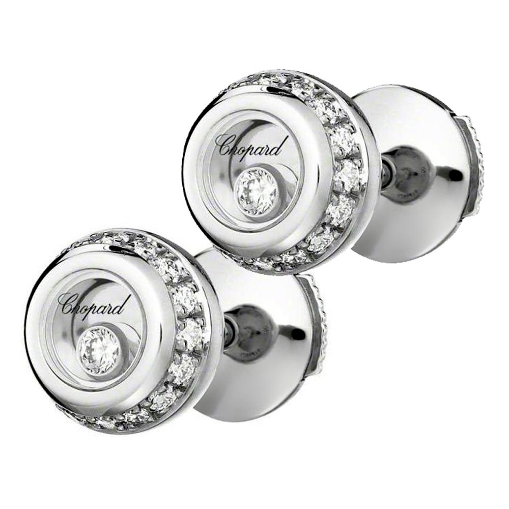 Chopard Miss Happy Diamond White Gold Stud Earrings