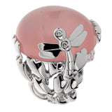 Christian Dior Pink Quartz Diamond White Gold Cocktail Ring Sz 6 3/4 0002774