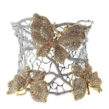 Diamond Butterfly Multitone Gold Bangle diamond-butterfly
