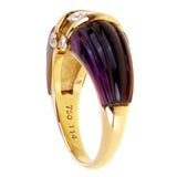 Dior Carved Amethyst Diamond Solitaire Ring 0000852