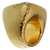 Dior Citrine Hammered Gold Cocktail Ring 0002671