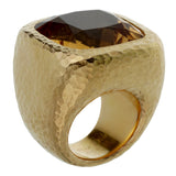 Dior Citrine Hammered Gold Cocktail Ring 0002671