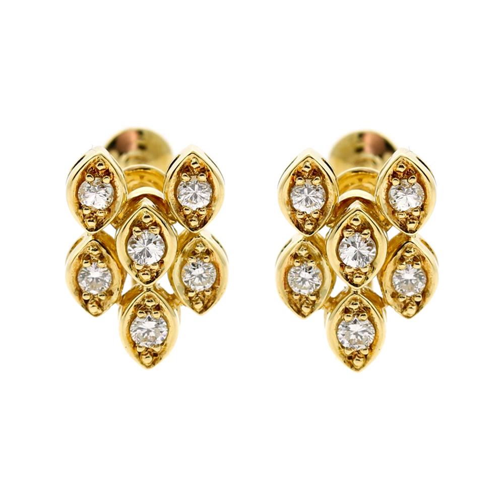 Dior Diamond Gold Earrings Opulent Jewelers