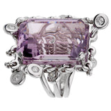 Dior Magnificent Emerald Cut Amethyst Diamond Gold Ring 0002824