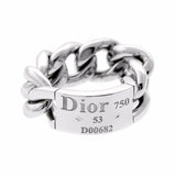 Dior White Gold Chain Gourmette Link Ring 0000562