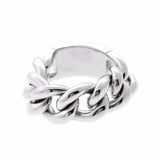 Dior White Gold Chain Gourmette Link Ring 0000562