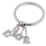 Dior White Gold Diamond Dangling Ring 0002823