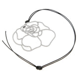 Estate Diamond White Gold Flower Necklace