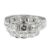 Estate Vintage Platinum Diamond Cocktail Ring 0003389