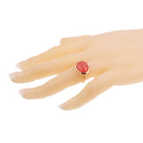 Fred of Paris 7ct Cabochon Rhodochrosite Rose Gold Cocktail Ring Size 6 1/2 0002900