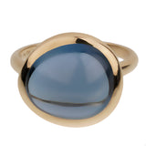 Fred of Paris 7ct London Topaz Cabochon Yellow Gold Cocktail Ring Size 6 1/2 0002961