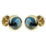 Fred of Paris Blue Topaz Yellow Gold Stud Earrings 0003021-23