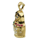Fred of Paris Matryoshka Diamond Doll Gold Pendant Necklace 0002704