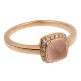 Fred of Paris Sugar Cube Pink Quartz Diamond Ring Size 6 3/4 0002953