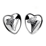 Gucci Butterfly Heart Stud Earrings 0000755
