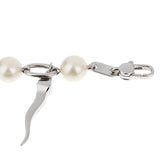 Gucci GG Diamond White Gold Pearl Charm Bracelet 0003299