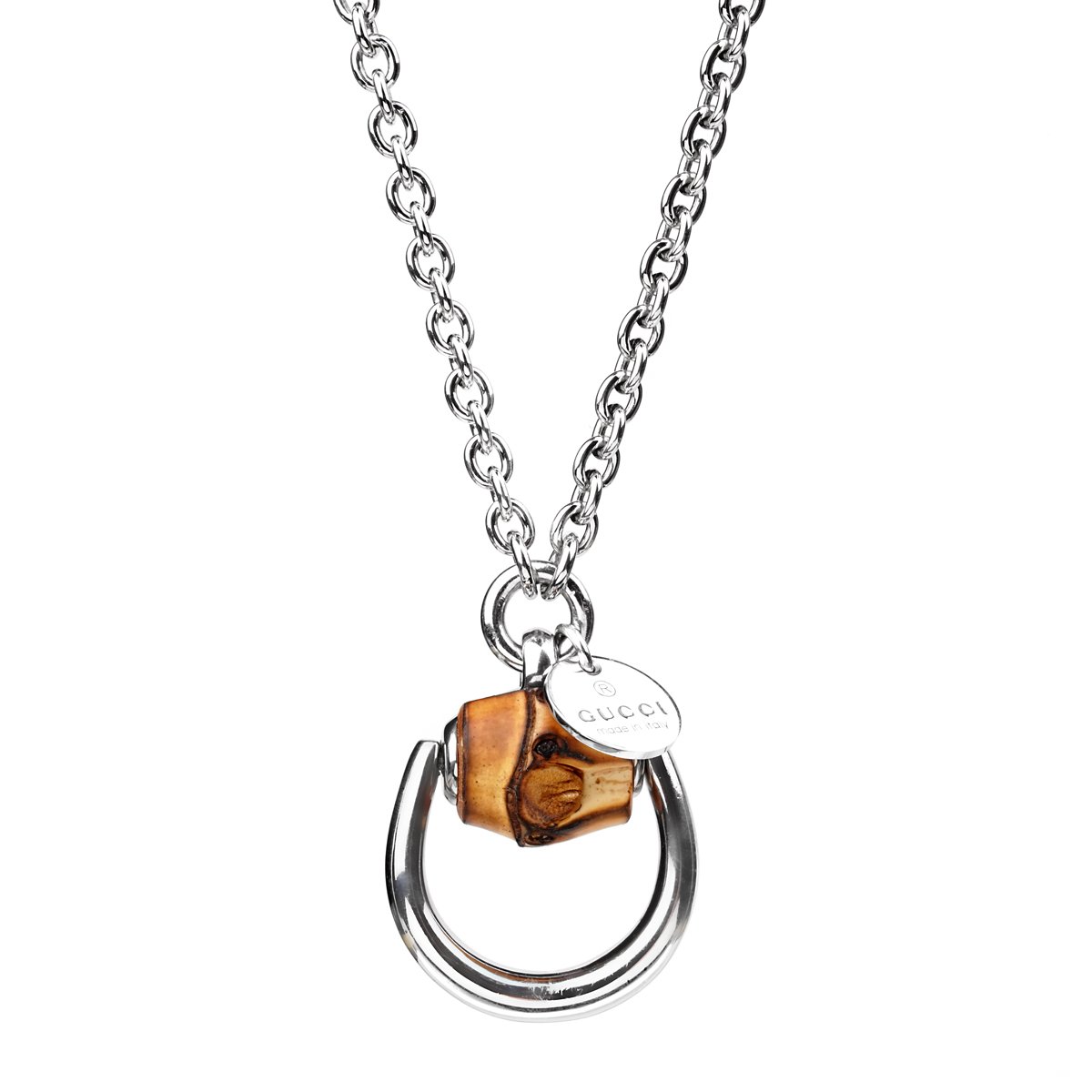Gucci horsebit necklace silver on sale