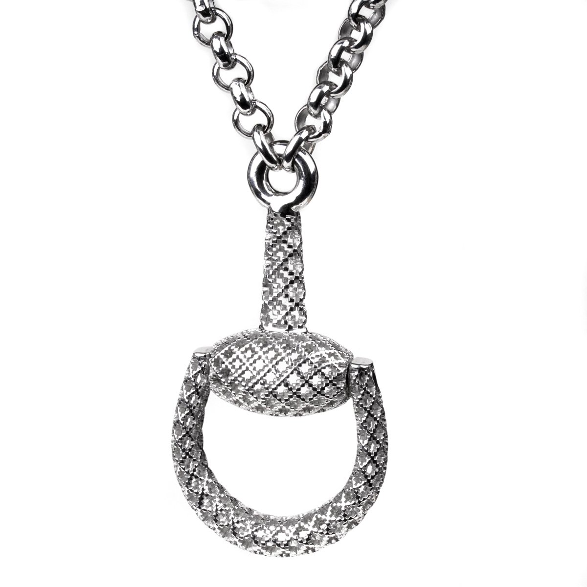 Gucci horsebit necklace silver hotsell
