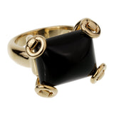 Gucci Horsebit Onyx Yellow Gold Cocktail Ring 0002574